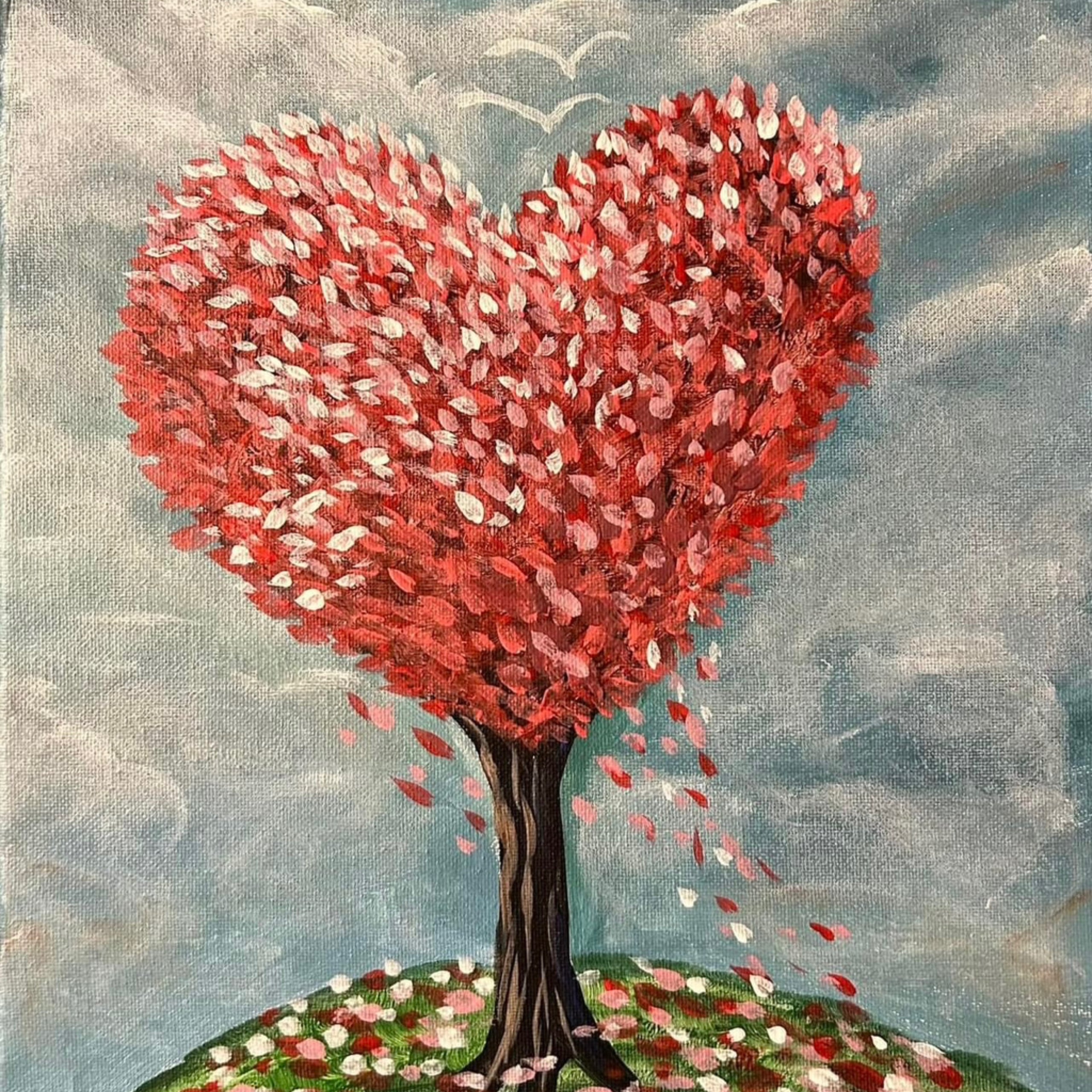 02/09/25 Tree of Hearts at Wichita Pub Clackamas 3pm Paint with April